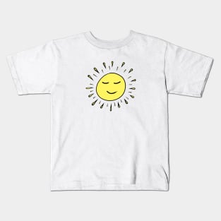 Smilling Sun Yellow Hand Drawing Kids T-Shirt